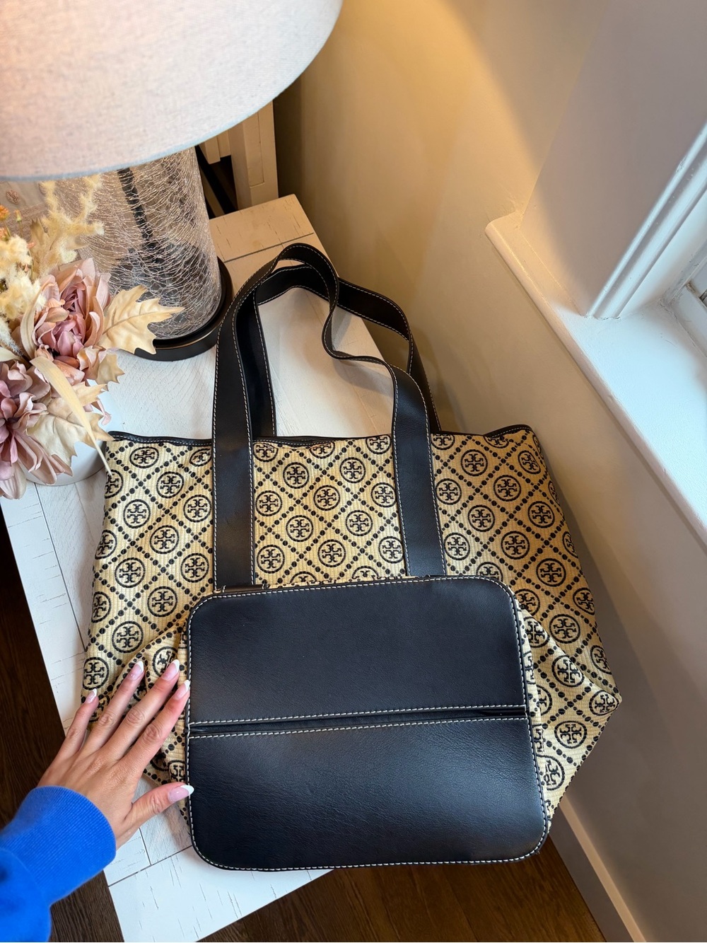 Tory Burch T Monogram Oversized Tote Bag